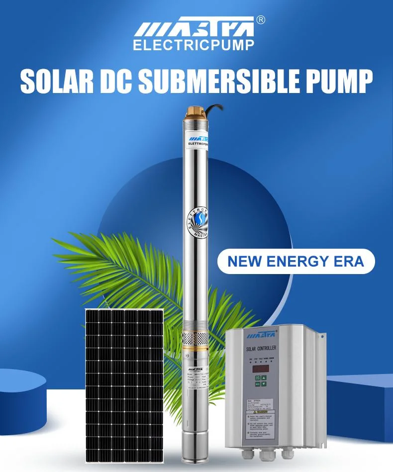 Mastra 4 Inch DC Solar Submersible Pump 1500W Solar Powered Irrigation Pump Automatic Solar Water Pump System