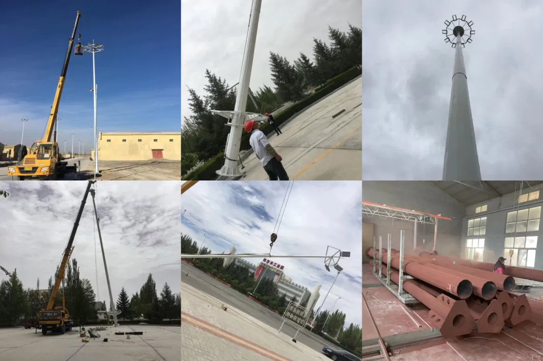 Aluminum/Stainless Steel/Galvanized 10m 12m Solar Street Light Pole