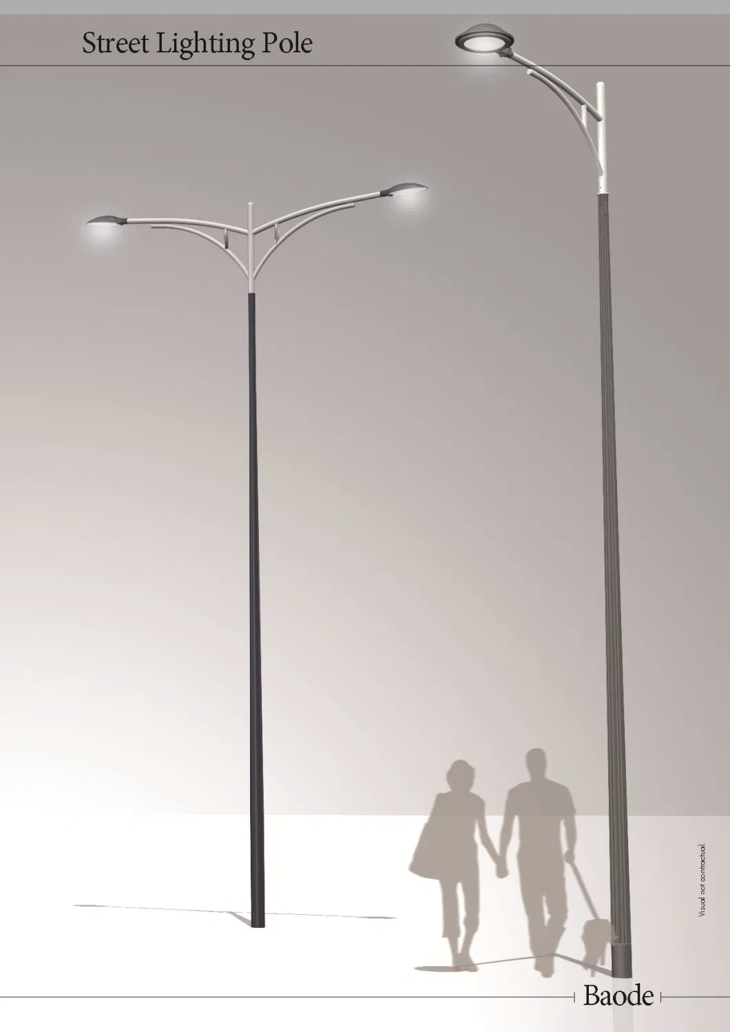3m/4m/5m/6m/7m/8m/9m/10m/11m/12m Double-Arm Galvanized Conical/Octagonal Aluminum/Stainless Steel/Metal Solar Road/Street Lighting/Light Pole with Factory-Price